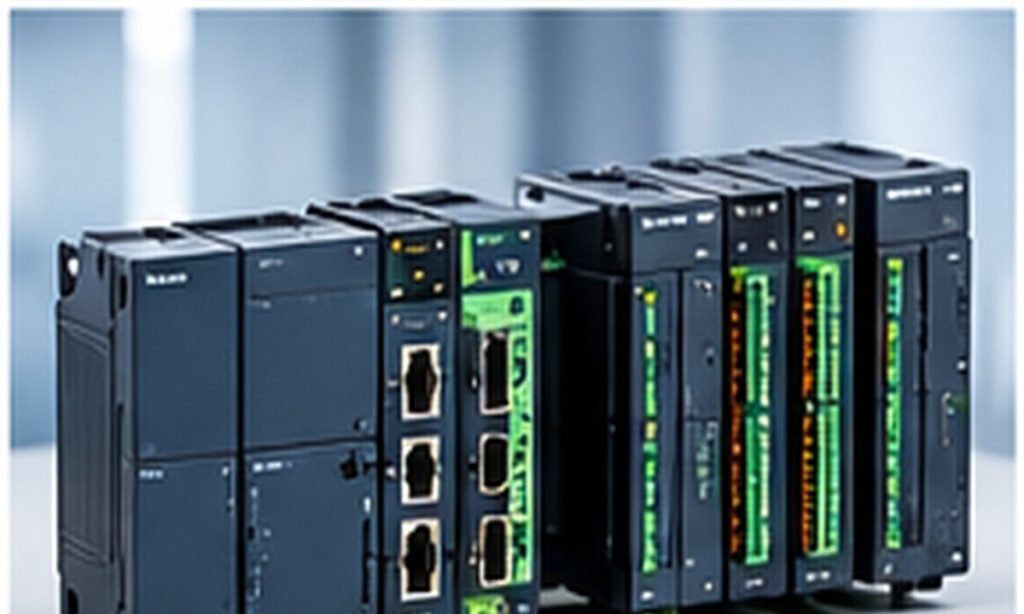 معماری PLC شامل CPU و وردودی خروجی صنعتی